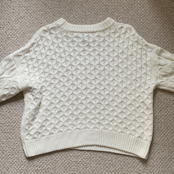 White Cable Knit Sweater - Picture 3 of 5